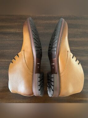 NEW Joseph Abboud Leather Lace Up Pebbled Tan Brown Chukka Boots Shoes Size 8.5